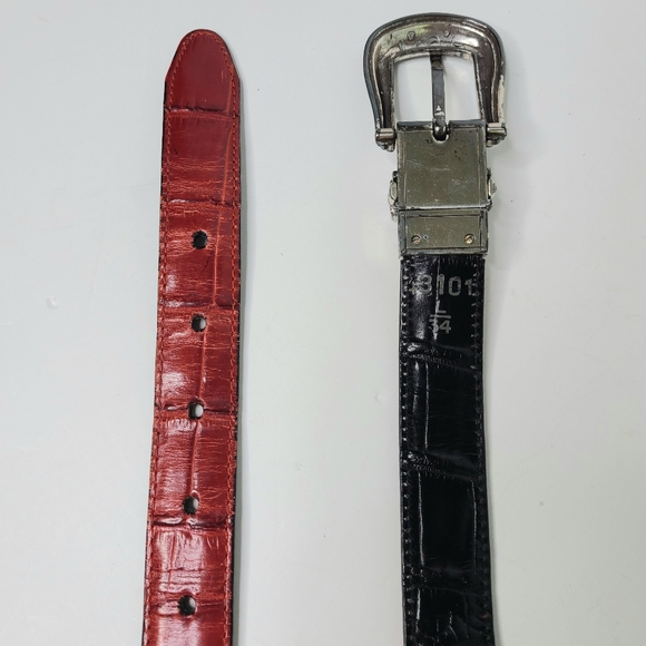 Brighton Interchangeable Red Black Leather Western Vintage Belt - Picture 4 of 11
